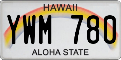 HI license plate YWM780