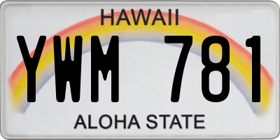 HI license plate YWM781