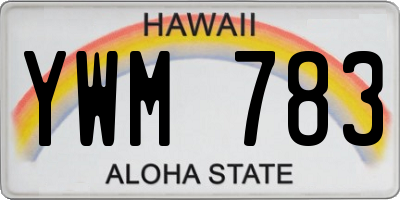 HI license plate YWM783