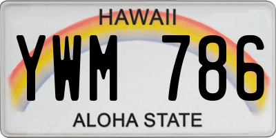 HI license plate YWM786
