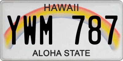 HI license plate YWM787
