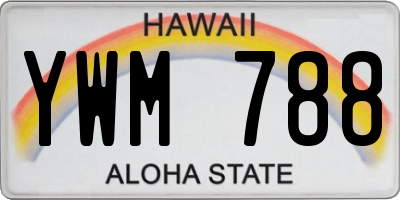 HI license plate YWM788
