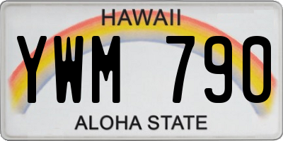 HI license plate YWM790