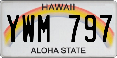 HI license plate YWM797