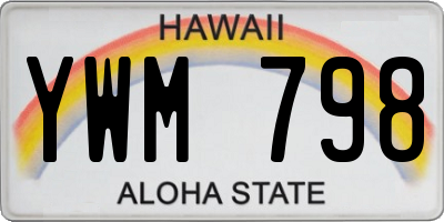 HI license plate YWM798