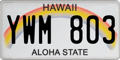 HI license plate YWM803