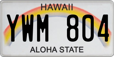 HI license plate YWM804