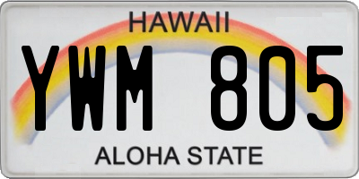 HI license plate YWM805