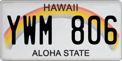 HI license plate YWM806