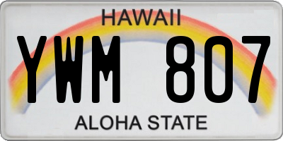 HI license plate YWM807