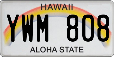 HI license plate YWM808