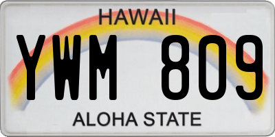 HI license plate YWM809