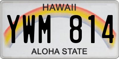 HI license plate YWM814