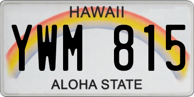 HI license plate YWM815