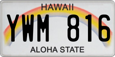HI license plate YWM816