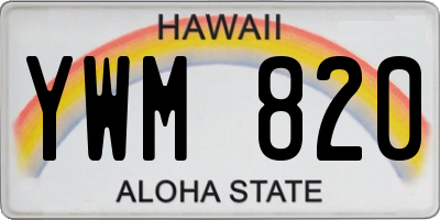 HI license plate YWM820