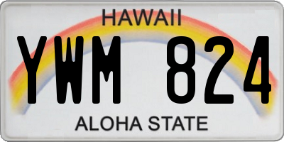 HI license plate YWM824