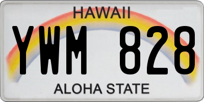 HI license plate YWM828