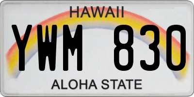 HI license plate YWM830