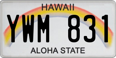HI license plate YWM831