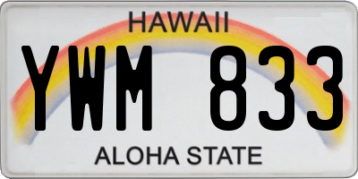 HI license plate YWM833