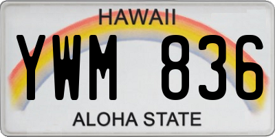 HI license plate YWM836