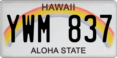 HI license plate YWM837