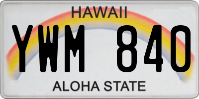 HI license plate YWM840