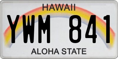 HI license plate YWM841