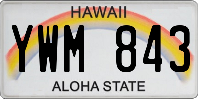 HI license plate YWM843