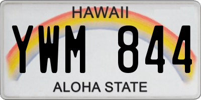 HI license plate YWM844