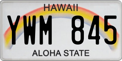 HI license plate YWM845