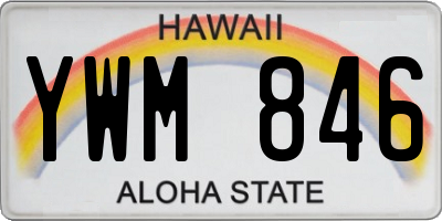 HI license plate YWM846