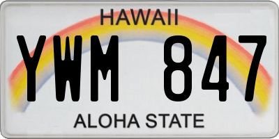 HI license plate YWM847