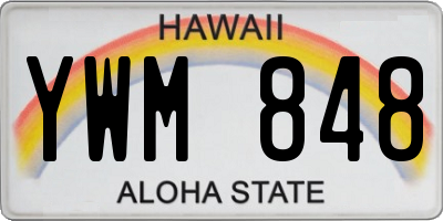 HI license plate YWM848