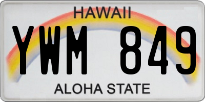 HI license plate YWM849