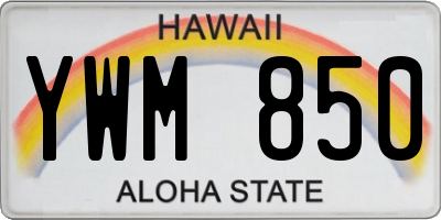 HI license plate YWM850