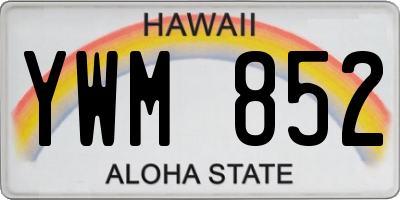 HI license plate YWM852