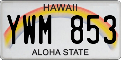 HI license plate YWM853