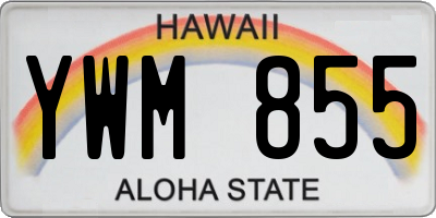 HI license plate YWM855