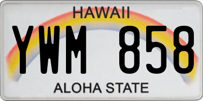HI license plate YWM858