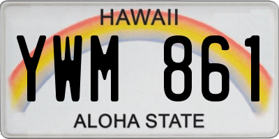 HI license plate YWM861