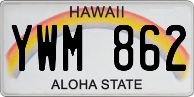 HI license plate YWM862