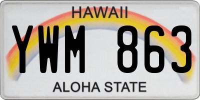 HI license plate YWM863