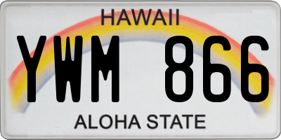 HI license plate YWM866