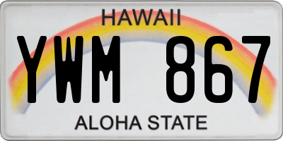 HI license plate YWM867