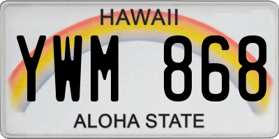 HI license plate YWM868