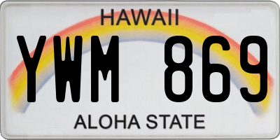 HI license plate YWM869