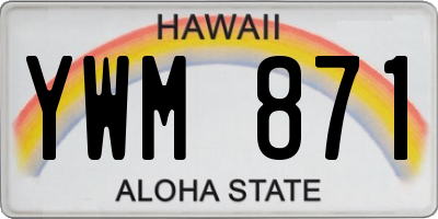 HI license plate YWM871