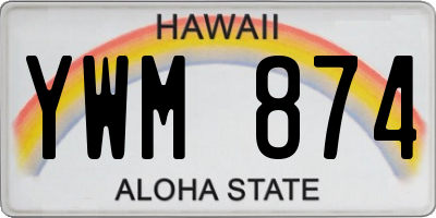 HI license plate YWM874